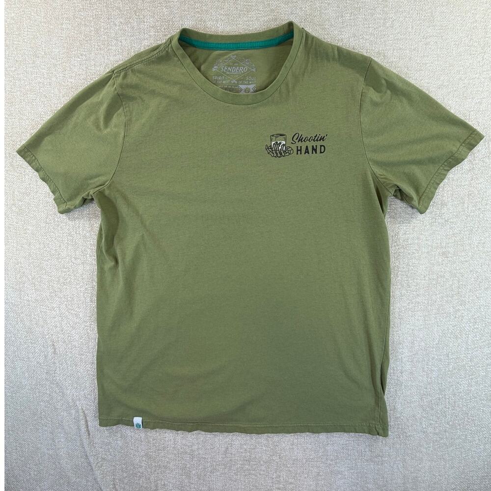 Sendero Men's Large Green Shooting Hand Graphic Short Sleeve Western T Shirt Tee
